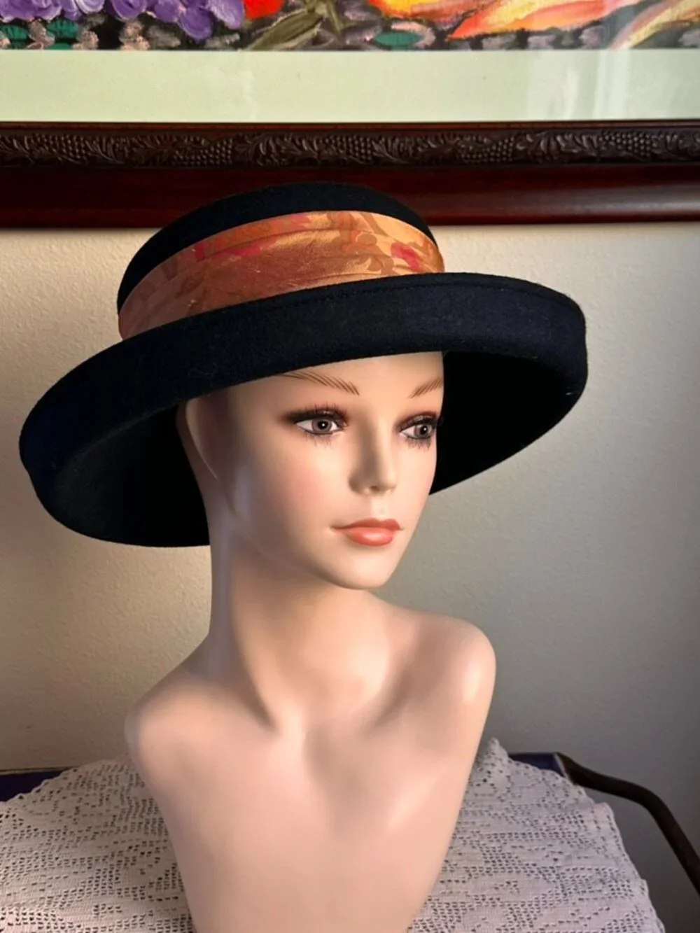 The Ultimate Fall Hat - Vintage Victorian Style Picture Hat in Autumn Colors